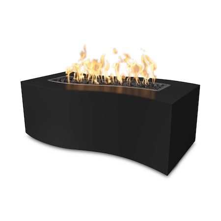 The Outdoor Plus 60 Rectangular Billow Fire Pit, Powder Coated Metal, Black, Spark Ignition w/Flame Sense, Liq. Propane OPT-BLWPC60FSEN-BLK-LP